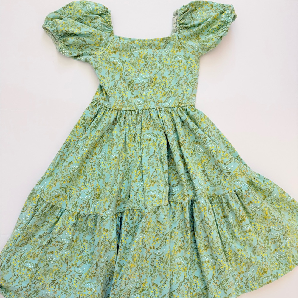 Floral Green Kids Dress